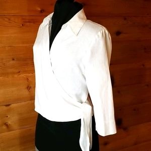 Studio Jax linen wrap blouse
